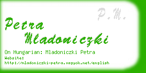 petra mladoniczki business card